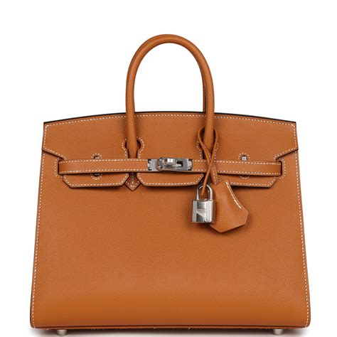 Hermes Birkin Sellier 25 Toffee Epsom Palladium 